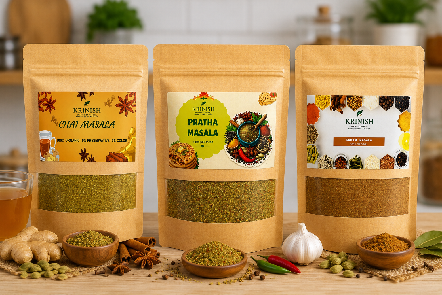 Krinish Value Combo – Chai, Garam & Paratha Masala