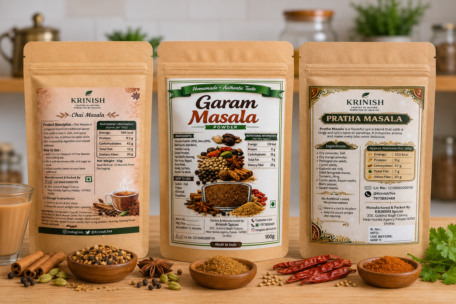 Krinish Value Combo – Chai, Garam & Paratha Masala